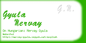 gyula mervay business card